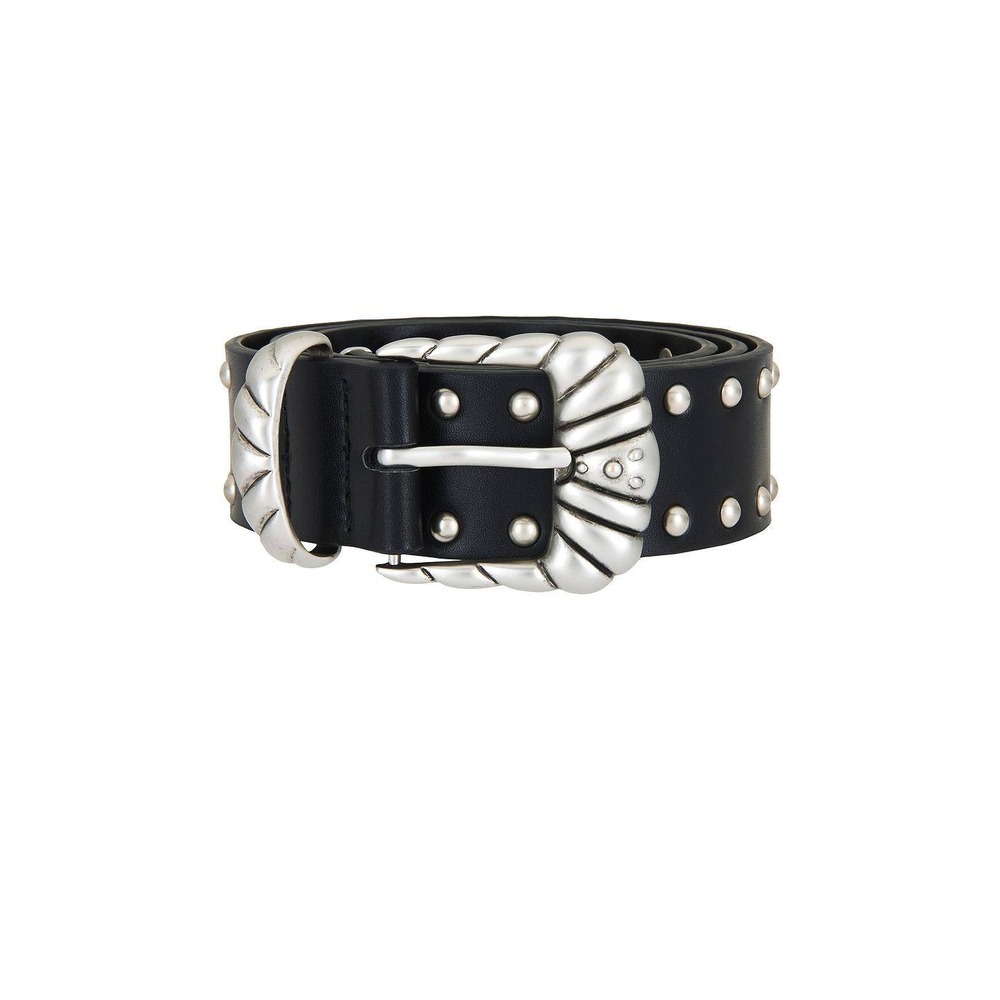 Good American Studded Belt Women XXS/XS Western Boho Silver Buckle Black GAB036